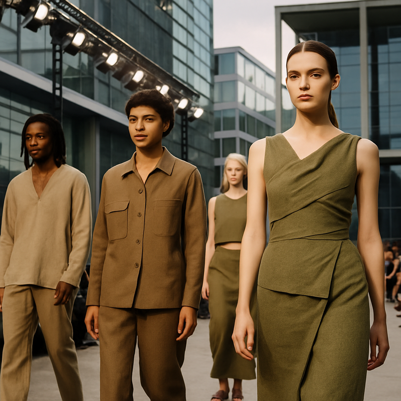 Modellen presenteren duurzame mode tijdens Amsterdam Fashion Week 2025
