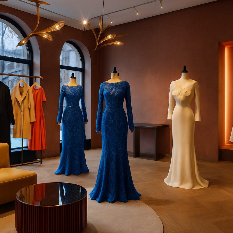 Luxe boutique met lokale Nederlandse haute couture ontwerpen in Amsterdam