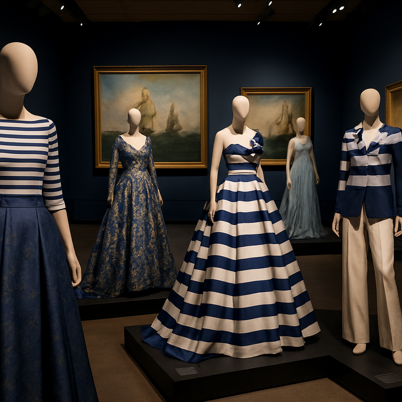 Haute couture mode geïnspireerd door zee en maritieme tradities tijdens de Oceanista expositie in Amsterdam