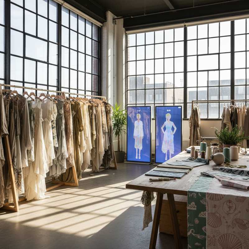 Sustainable fashion atelier in Beverwijk with upcycled couture garments and augmented reality fitting technology
