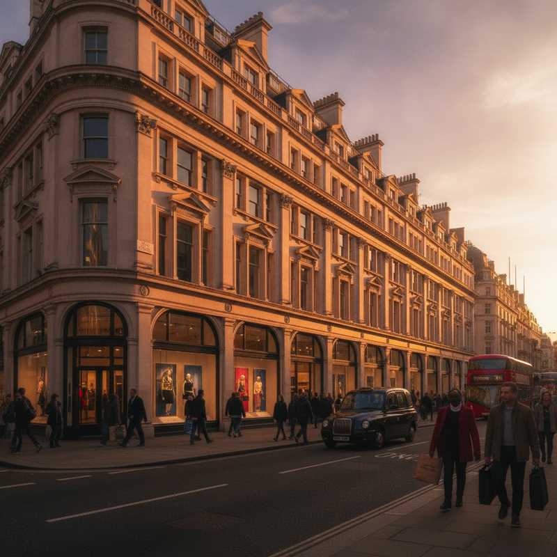 Buitenaanzicht Harvey Nichols luxe warenhuis Knightsbridge Londen met elegante gevel